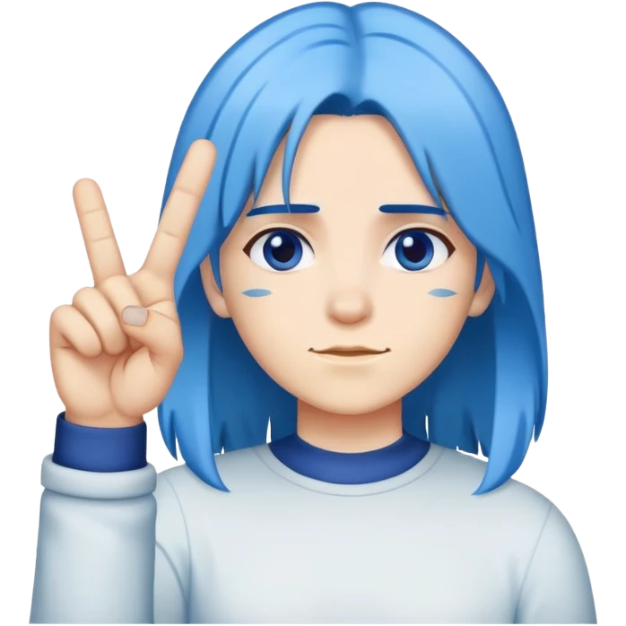 Blue hair Fairy middle finger emoji