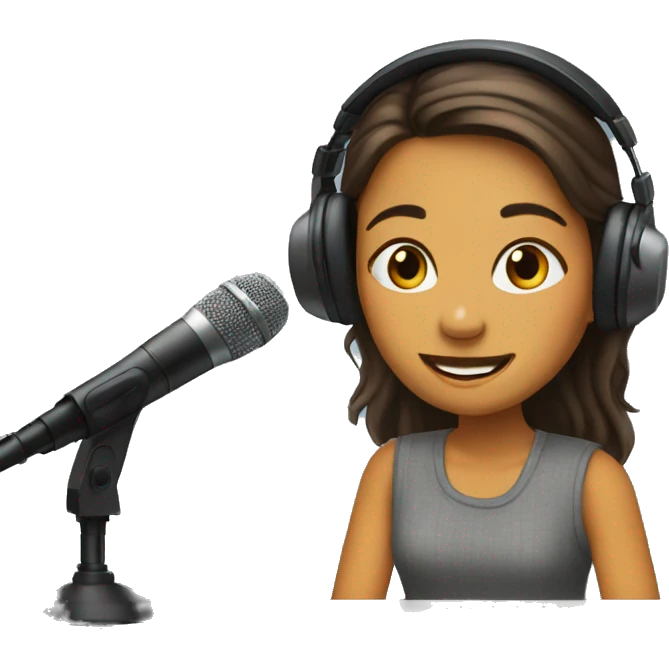 Girl in the radio studio  emoji