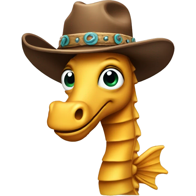 A sea horse wearing a cowboy hat emoji