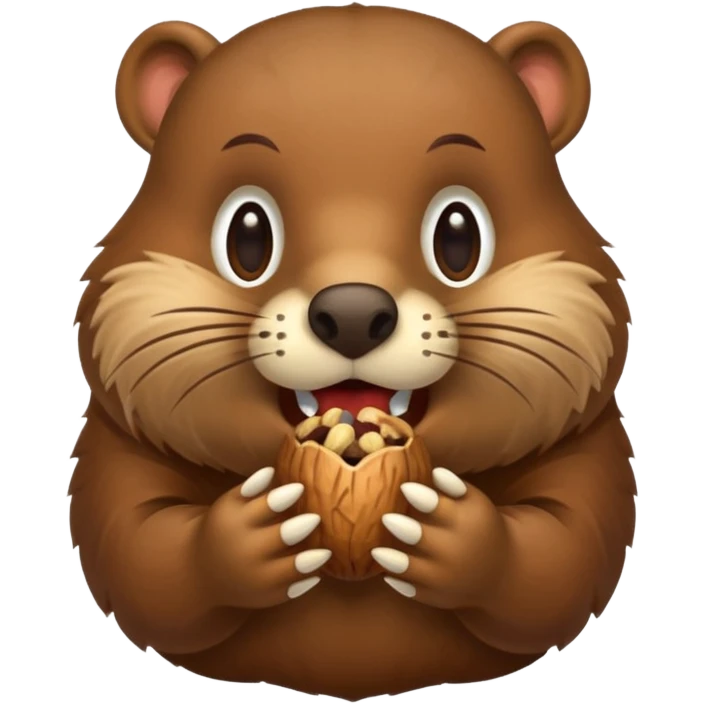 A beaver with nuts stuffed in his mouth emoji