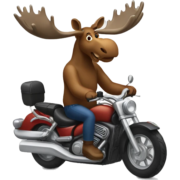 Moose riding a motorcycle  emoji