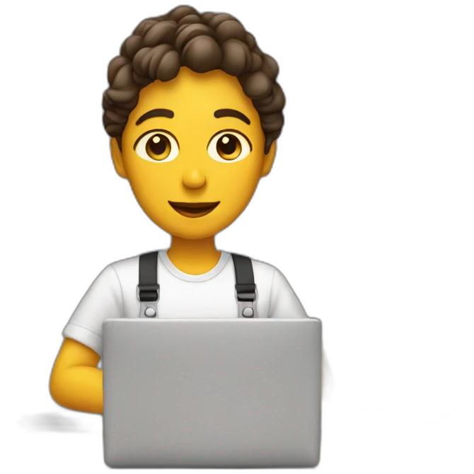 graphic designer working with cafe emoji