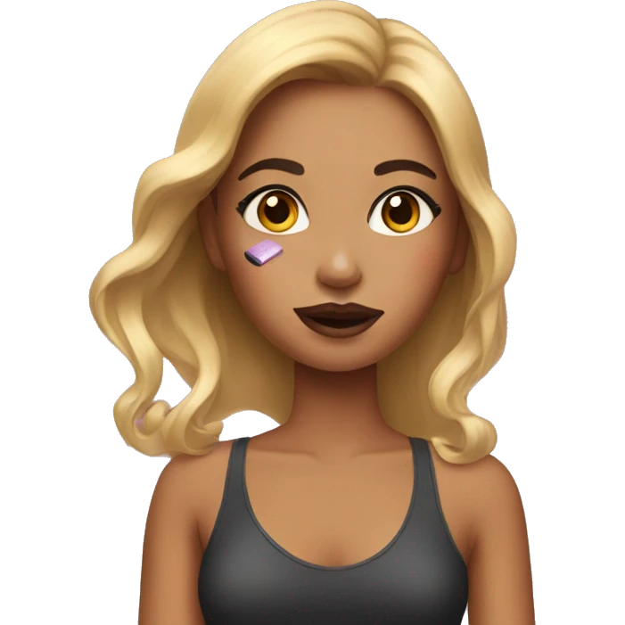 Girl doing makeup  emoji