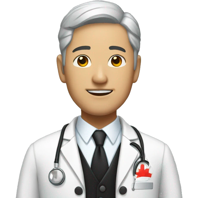 asian man with chinese wear black tuxedo work as hospital director emoji