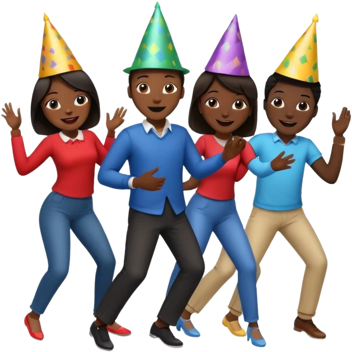 dancing party black  emoji