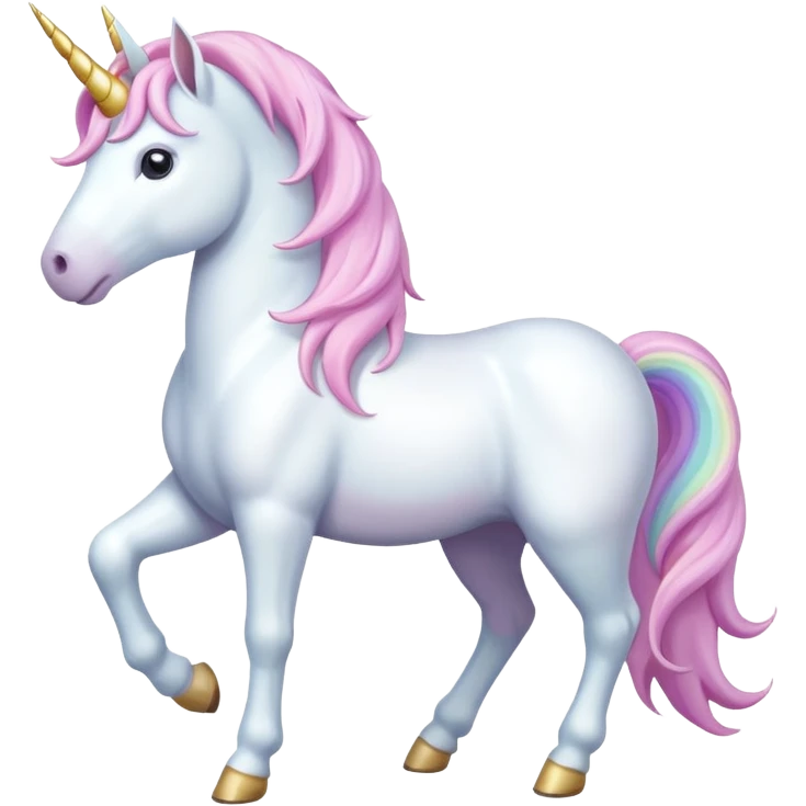 Fullbody White unicorn with pastel color mane  emoji