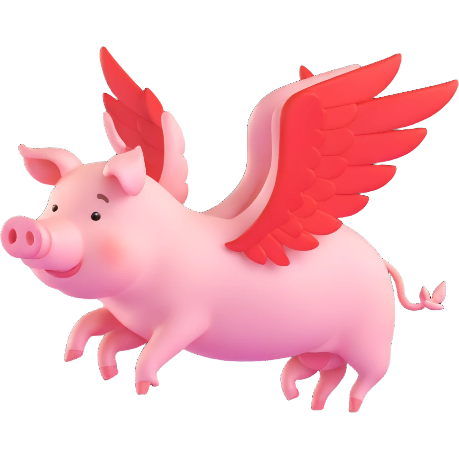 flying pig with wings emoji
