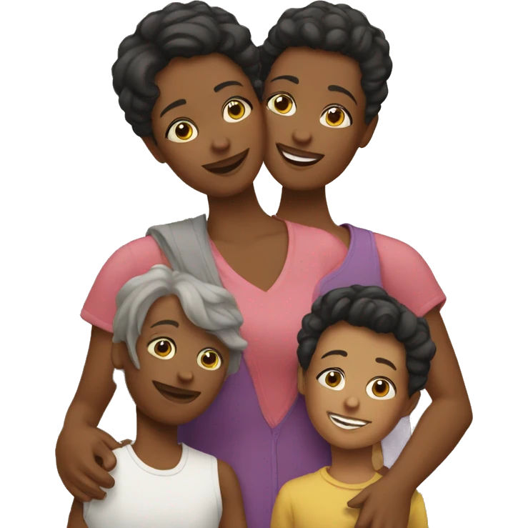 Lesbian family with 2 boys  emoji
