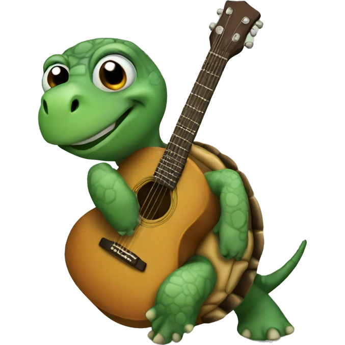 Turtle with guitar emoji