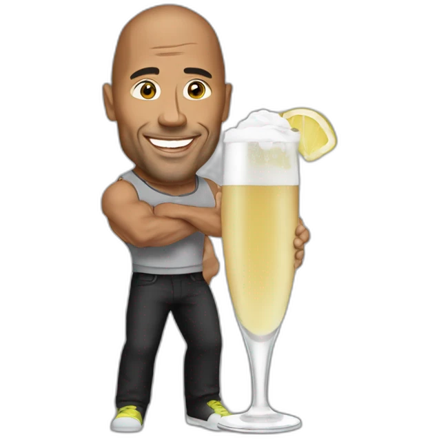 The Rock drink champagne emoji