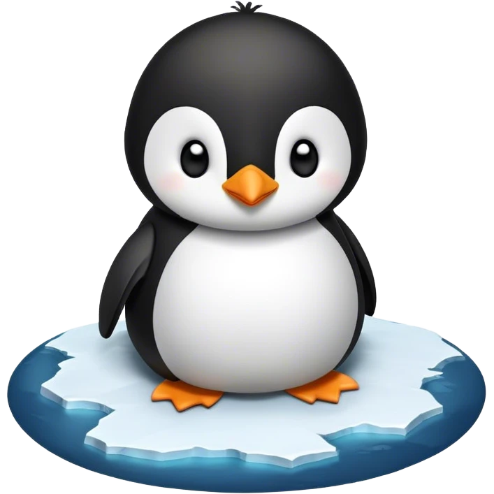 A penguin on top of a earth emoji