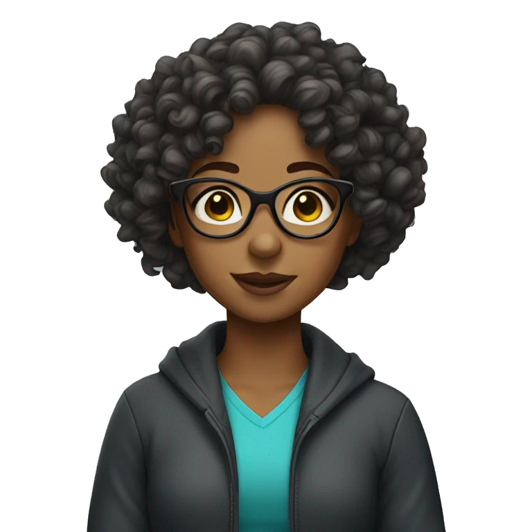 Curly girl wearing glasses  emoji
