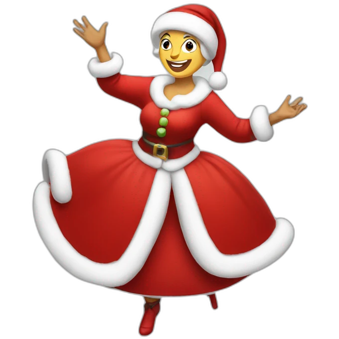 mrs. Santa dancing full body emoji