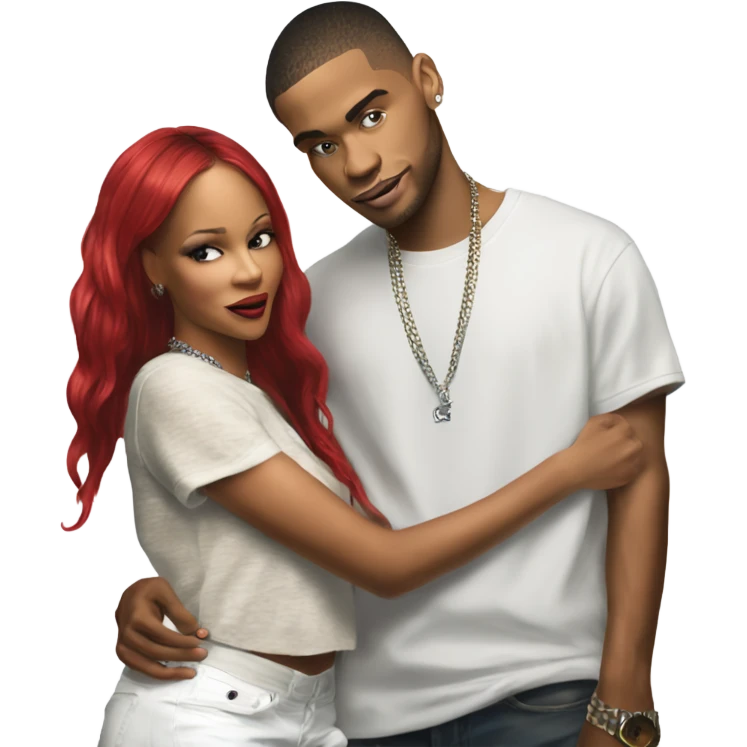 Hyper Realistic C Breezy and Rhianna romantic photo  emoji