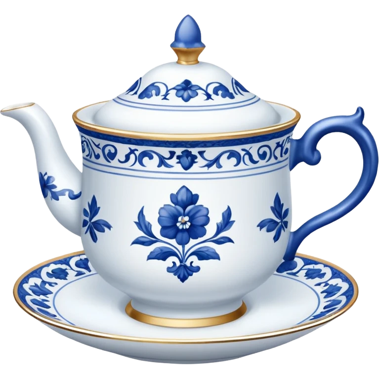 Blue and white fancy teacup emoji