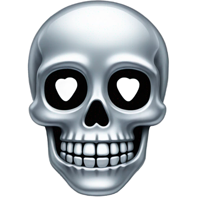 skeleton made out of chrome emoji