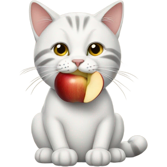 cat eating an apple emoji