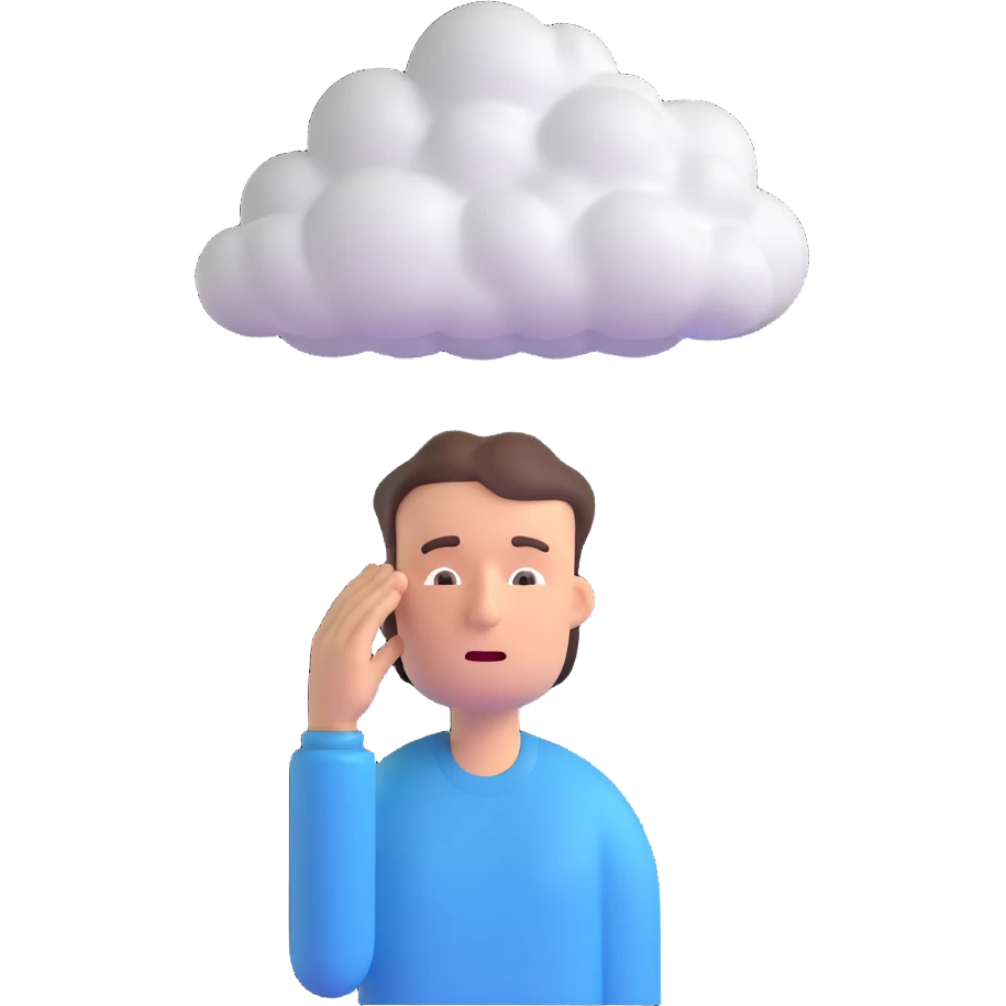 ill man with cloud above his head emoji