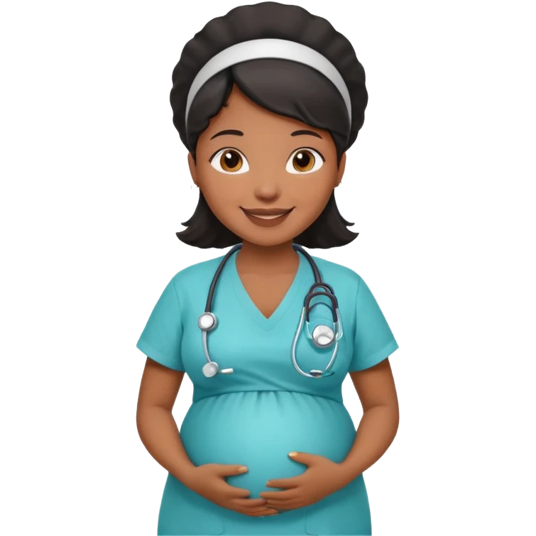pregnant black nurse emoji