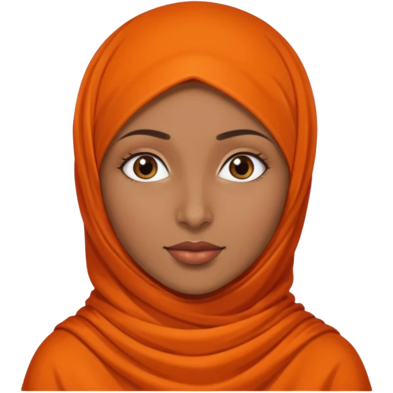 brown skinned woman with orange hijab emoji