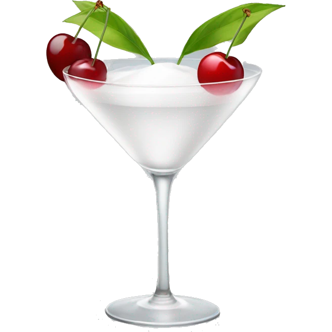 white cocktail with cherry emoji
