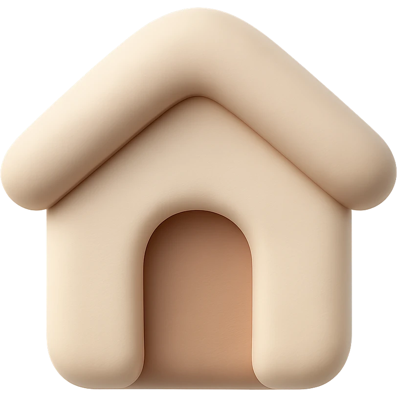 A house icon with a rounded roof and soft edges emoji