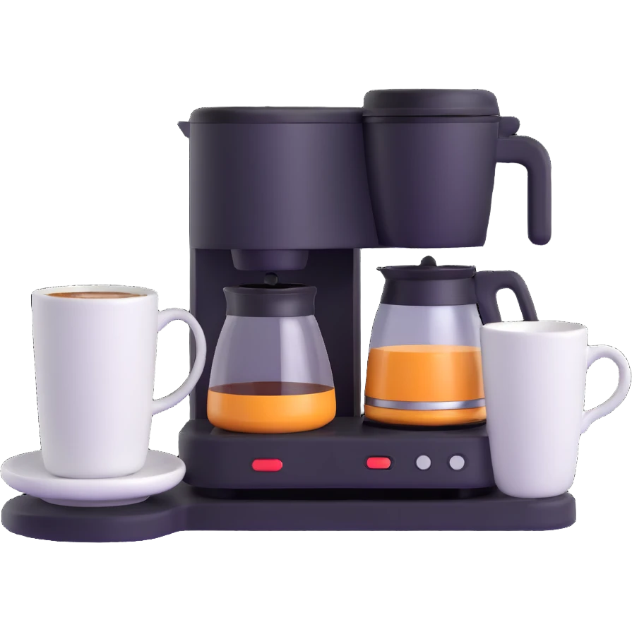 coffee maker with coffee mug emoji