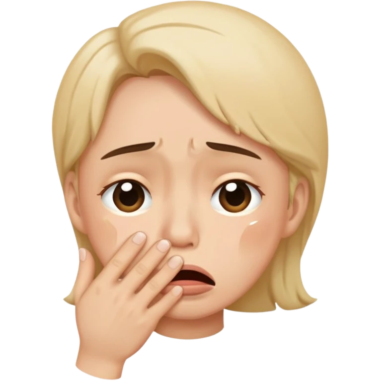 Crying emoji with hand over mouth emoji