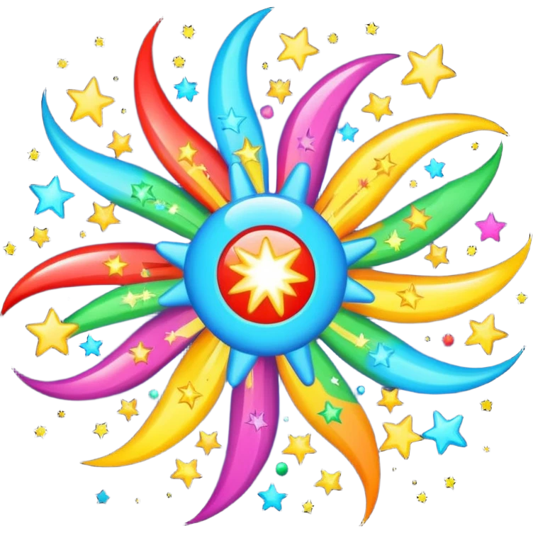 cartoon explosion with stars emoji