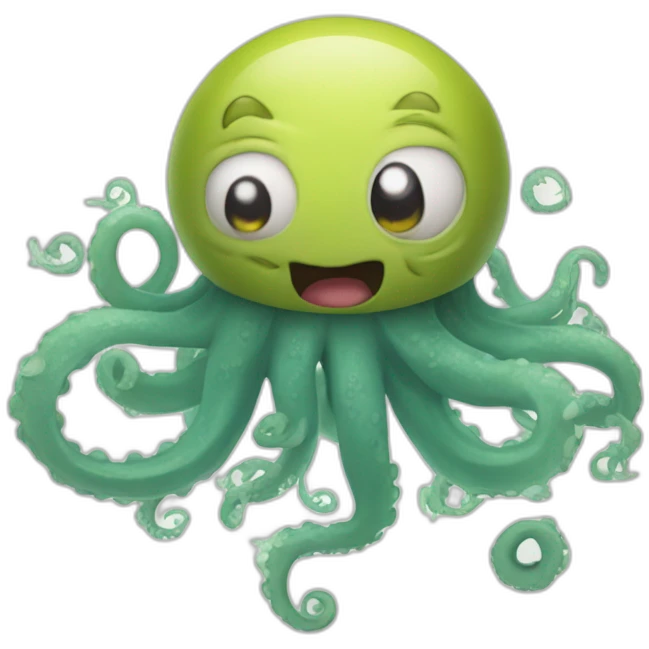 an adorable disoriented kraken and question marks around him emoji