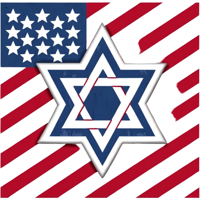 United States flag with a swastika symbol and star of david symbol on the flag emoji
