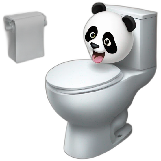 Panda in the toilet  emoji