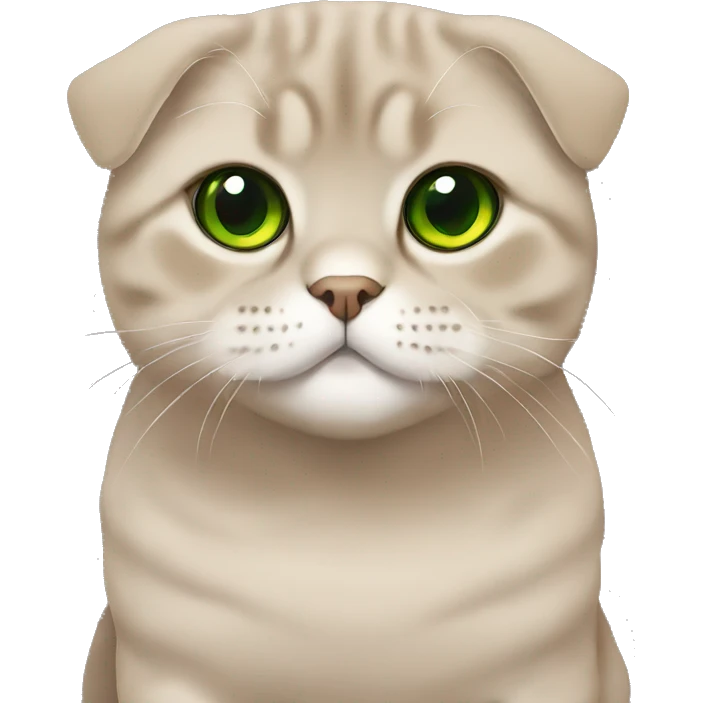 Scottish fold brown with green eyes emoji