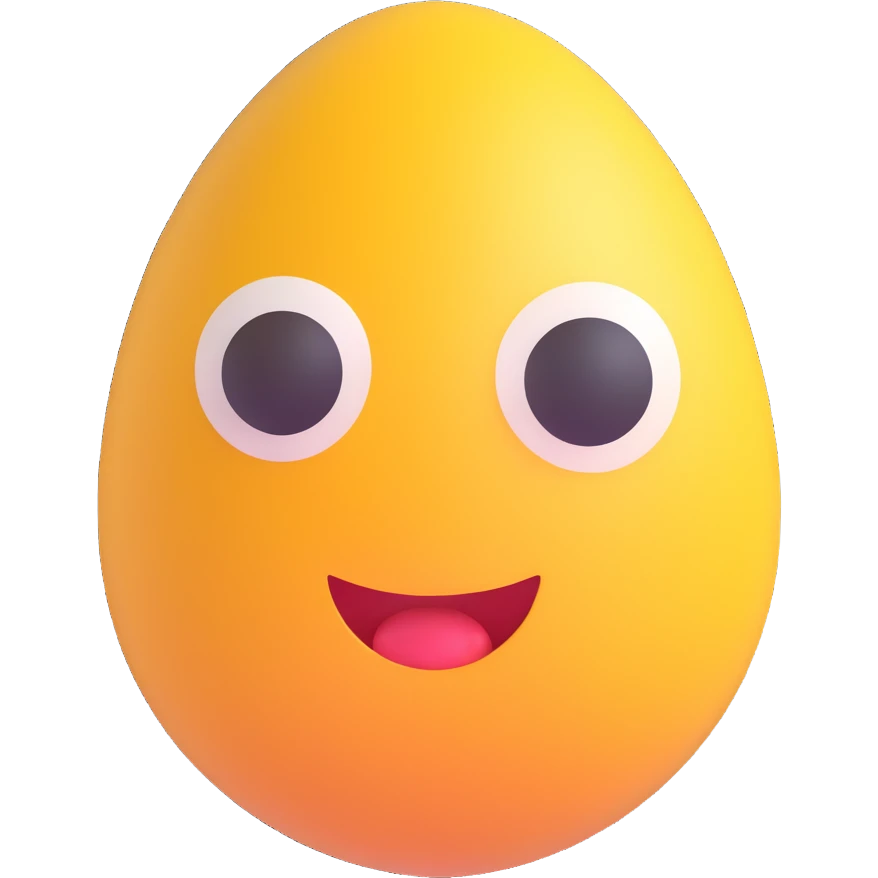 egg, 3d emoji style emoji