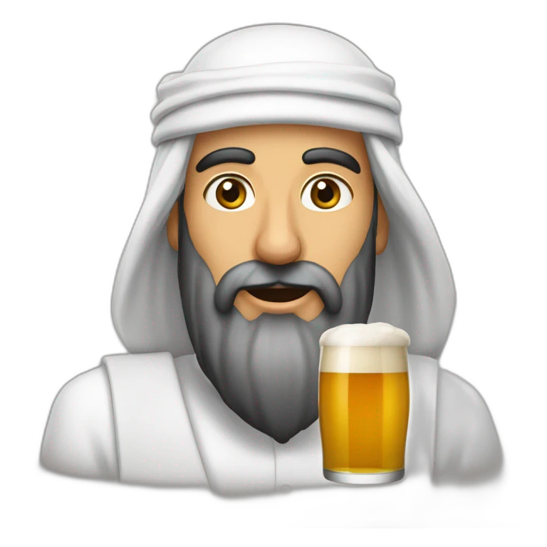 Arabe qui bois de la bière emoji