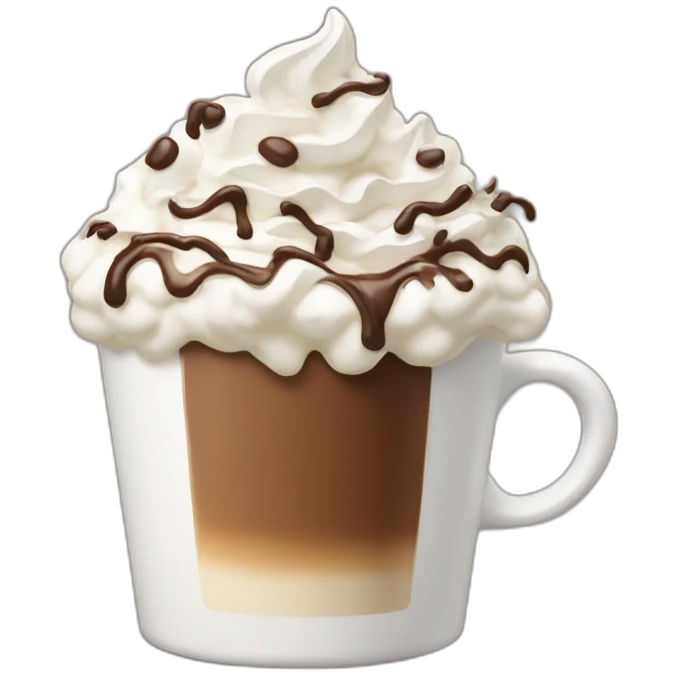 coffee with whipped cream and chocolate shavings emoji