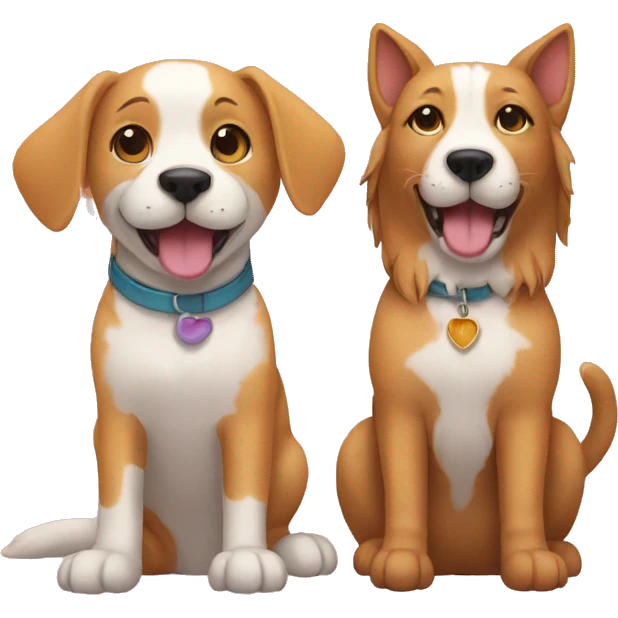 cat and dog being best friends emoji