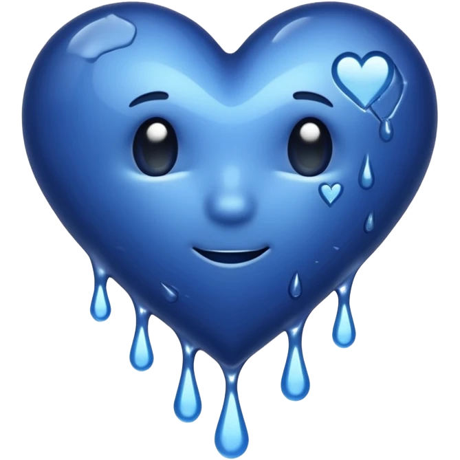 Bleeding navy blue heart emoji
