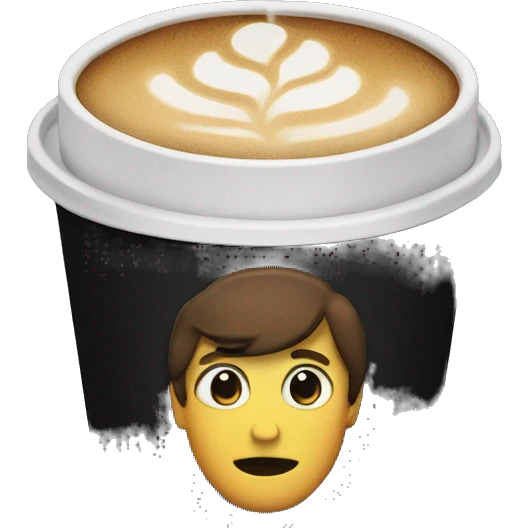 Coffee in a black cardboard cup. emoji