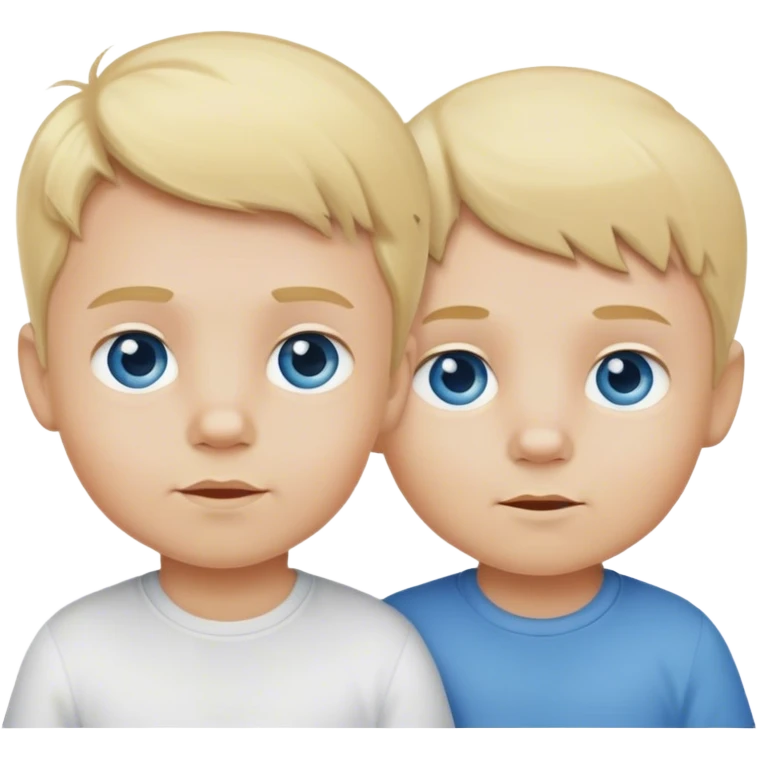 2 blonde toddler brothers blue eyed  emoji