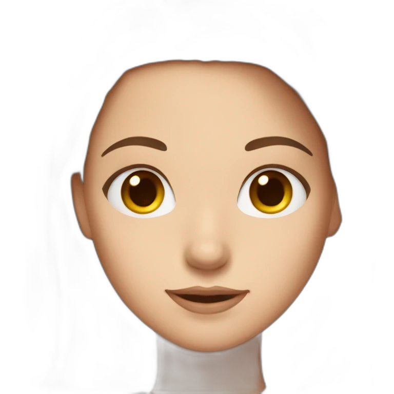 White girl with long brown hair emoji