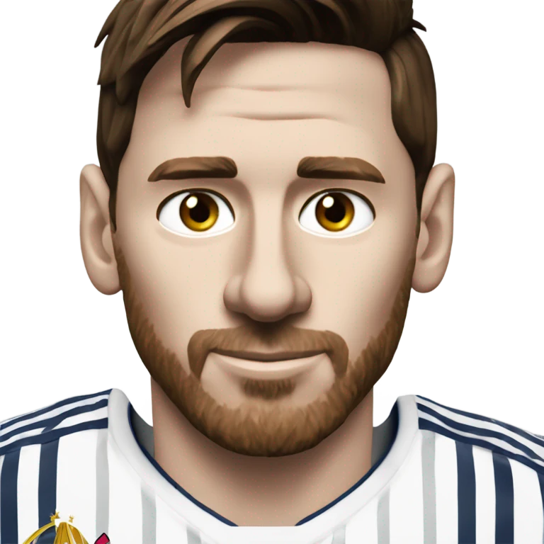 Lionel messi with a Real Madrid shirt  emoji
