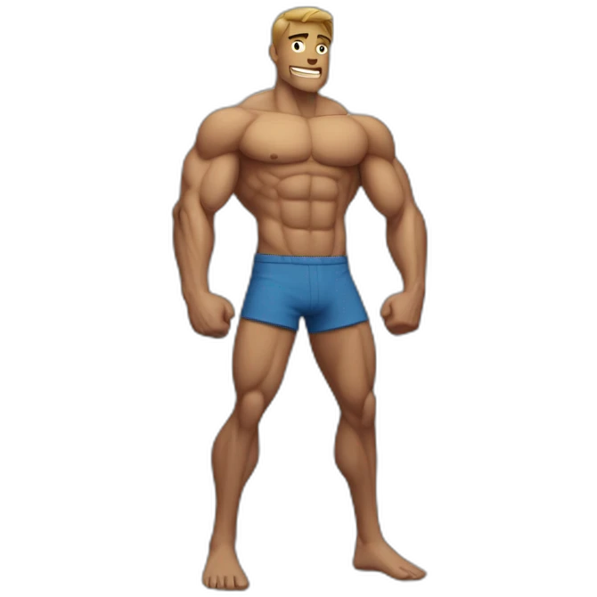 muscular man with skinny arms emoji