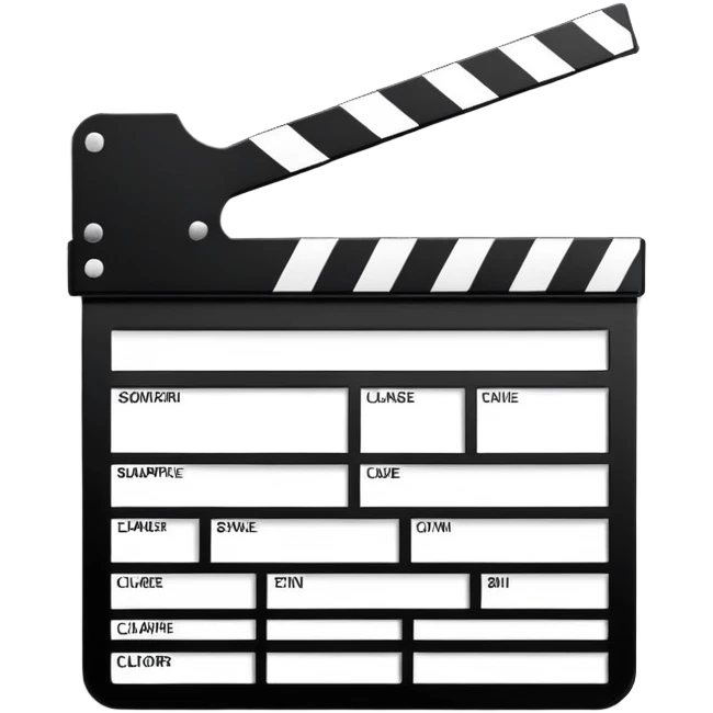 abstract movie clapper board, two simple rectangles with single line, geometric minimalism emoji