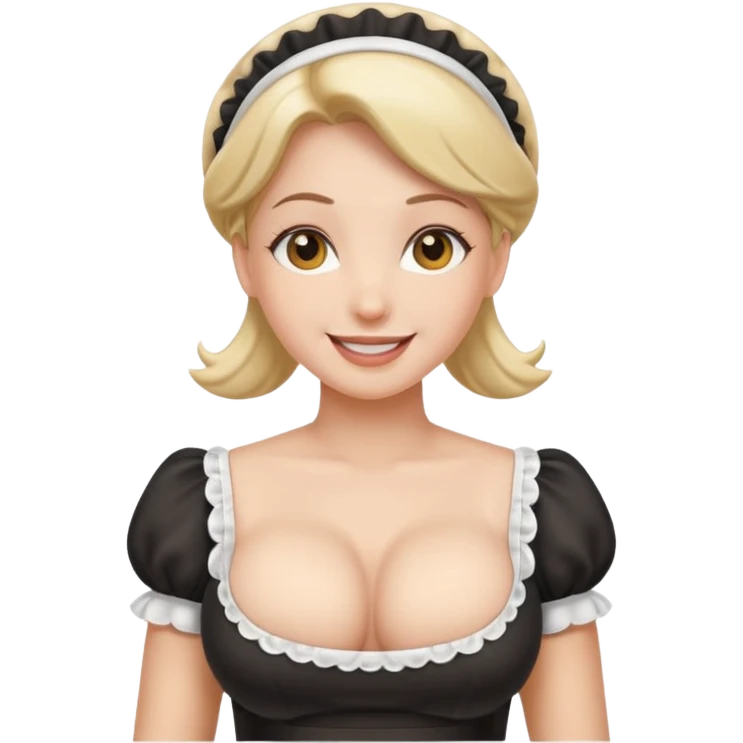 maid, big boobs, naked emoji