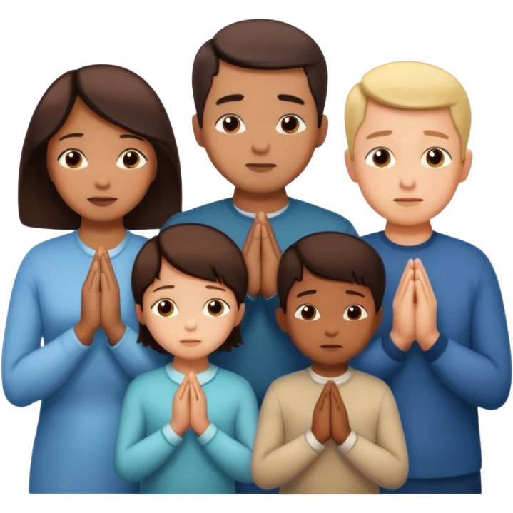 a family praying emoji
