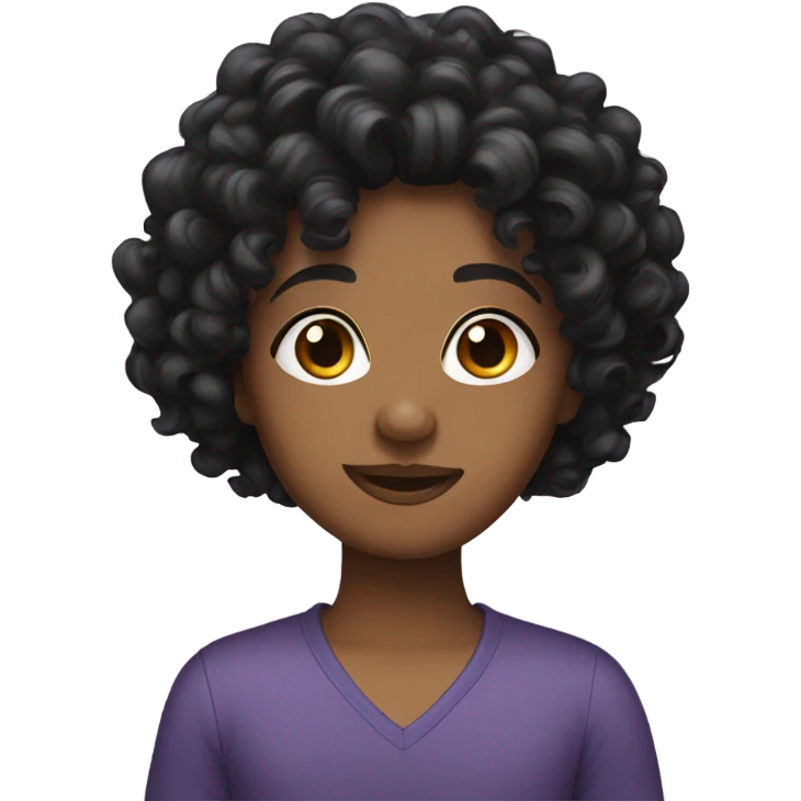 Black curly hair  emoji
