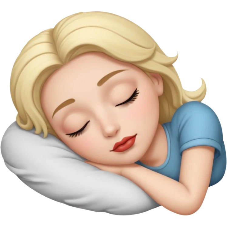 female character sleeping with full makeup emoji