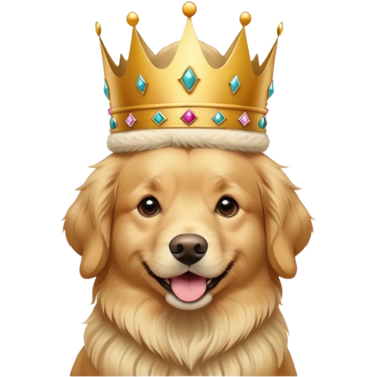 golden retriever wearing a crown emoji