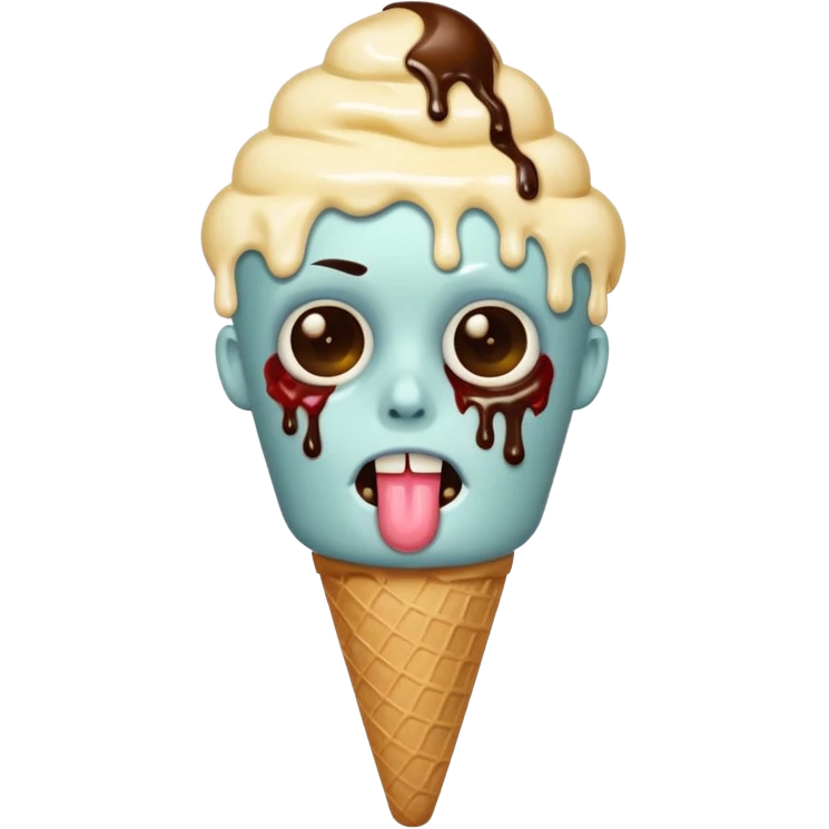 Zombie ponda eating icecream  emoji